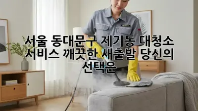 서울 동대문구 제기동 대청소 서비스: 깨끗한 새출발, 당신의 선택은?