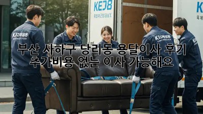 부산 사하구 당리동 용달이사 후기: 추가비용 없는 이사, 가능해요!